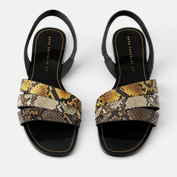 Zara Trafaluc flat sandals with snake pattern - Picture 5 of 5